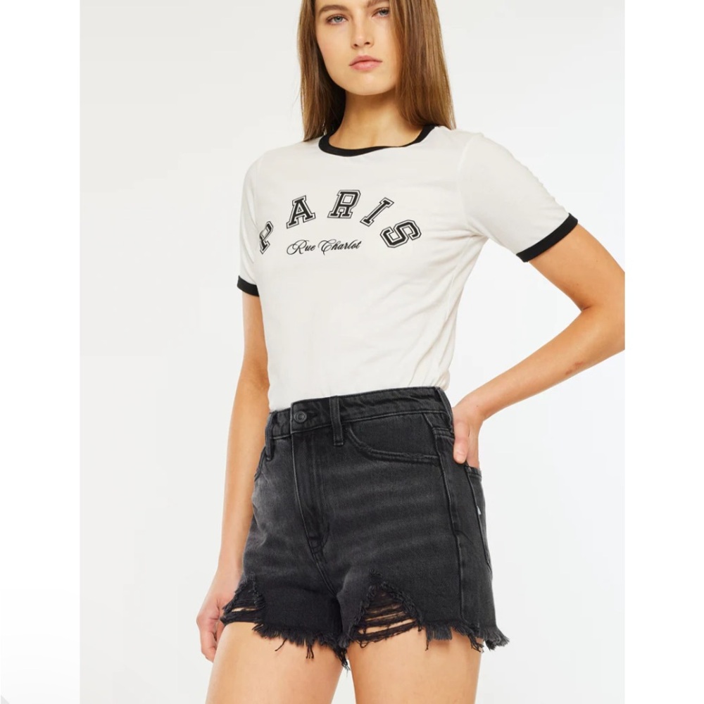 KanCan Ivanna Ultra High Rise
Mom Shorts size S Black Style KC9145BK